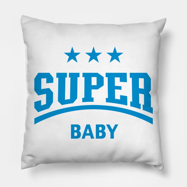 Super Baby (Light Blue) Pillow by MrFaulbaum