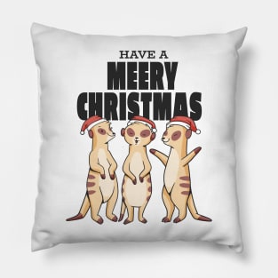 Meerkats in christmas hats Pillow