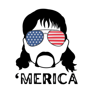 Merica Sunglasses Mustache It's The Mullet for Me T-Shirt