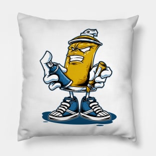 graffiti spray painting illustration Pillow