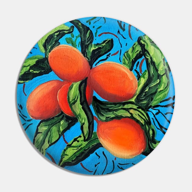 mandarin on blue background Pin by Art by Taya 