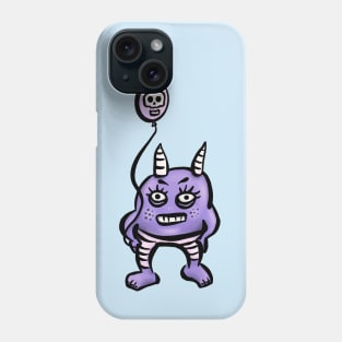 Funny Demon With Skull Balloon Phone Case