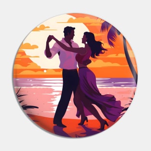 Couple Dancing Bachata on The Beach Pin