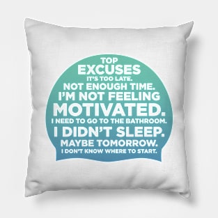 Swim cap Excuses - Swimming Quotes Pillow