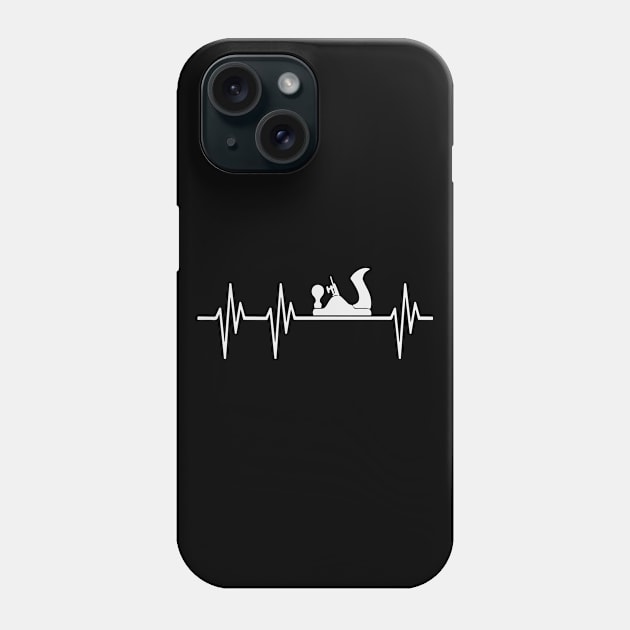 Woodworking Heartbeat Awesome Carpenter Dad Mom Gift Phone Case by Pretr=ty