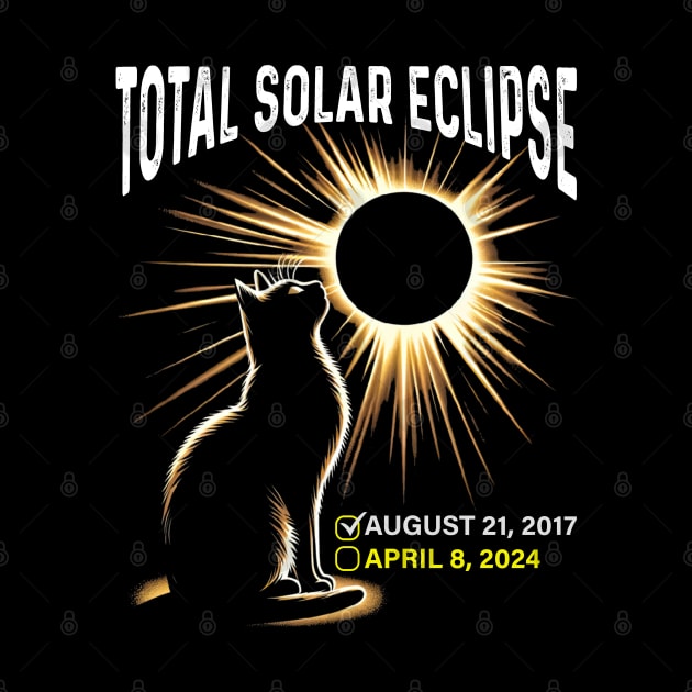 Solar Eclipse 2024 Shirt Total Eclipse April 8th 2024 Cat by Peter smith