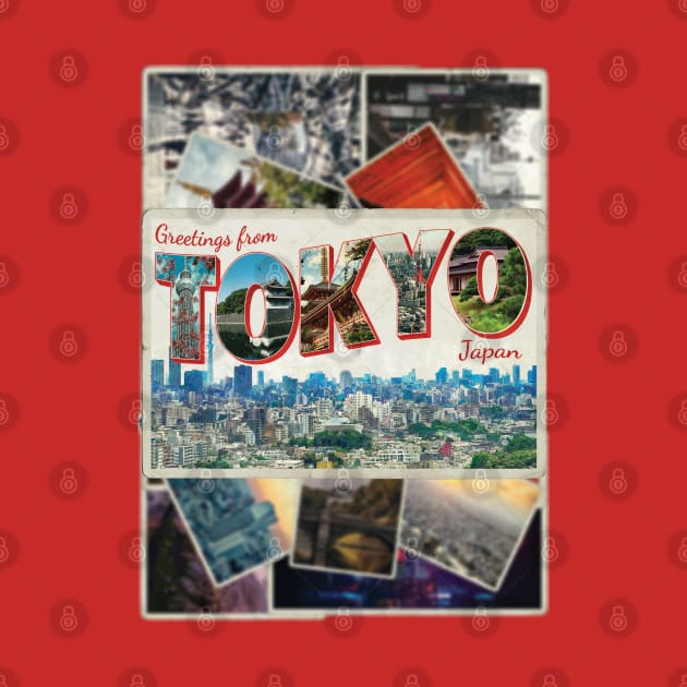 Greetings from Tokyo in Japan vintage style retro souvenir by DesignerPropo