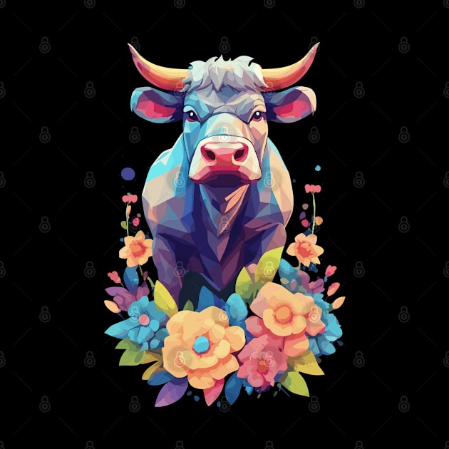 Bull with flowers by craftydesigns