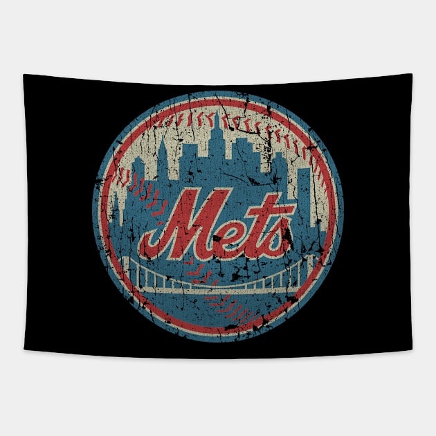 VINTAGE RETRO STYLE - NY METS BASEBALL 70S Tapestry by lekhartimah