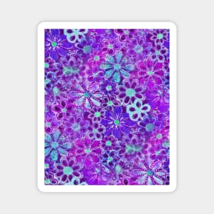 Dark Purple Floral Magnet