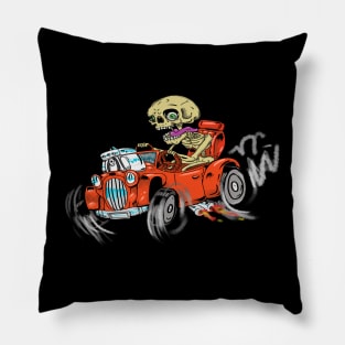 Fully Sick Colour Hot Rod driving Skeleton Boss Pillow