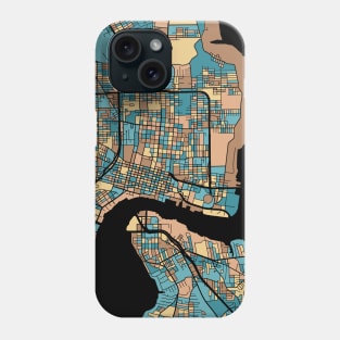 Jacksonville Map Pattern in Mid Century Pastel Phone Case