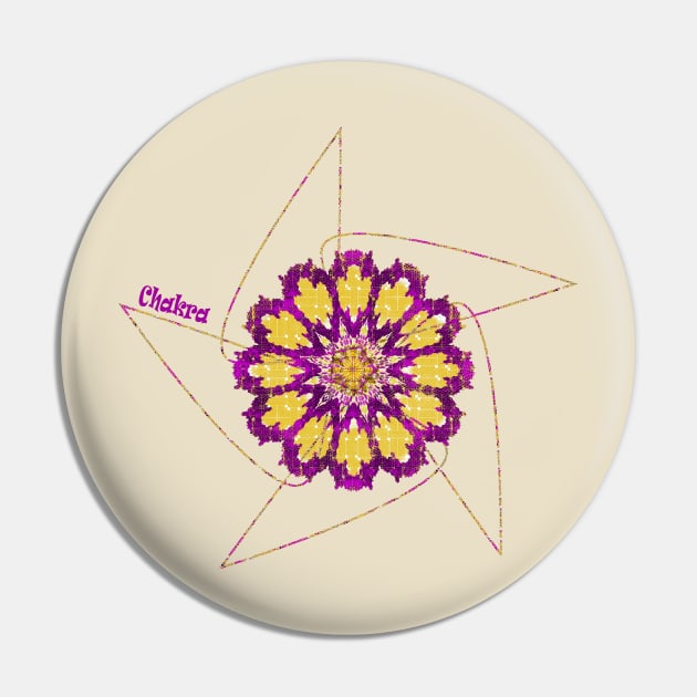 Purple Chakra Meditation Energy Wheel Pin by PlanetMonkey