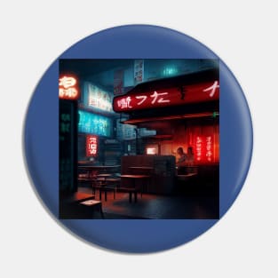 Cyberpunk Tokyo Ramen Shop Pin