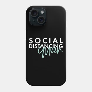 Social distance queen modern fun typography Phone Case