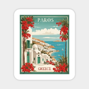 Paros Greece Tourism Vintage Poster Magnet