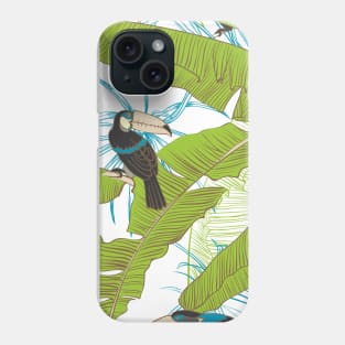 Seamless floral background with petunia toucan Phone Case