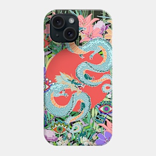 Japanese blue dragons Phone Case