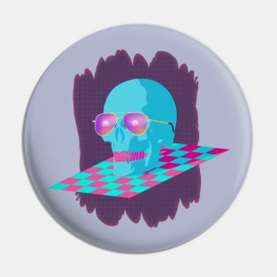 Vaporwave Skull Pin