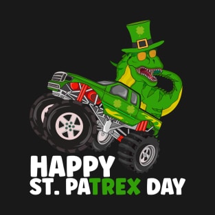 Happy St Pat Trex Day Dino Monster Truck St Patricks Day T-Shirt