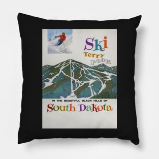 Terry Peak,USA,Ski Travel Poster Pillow