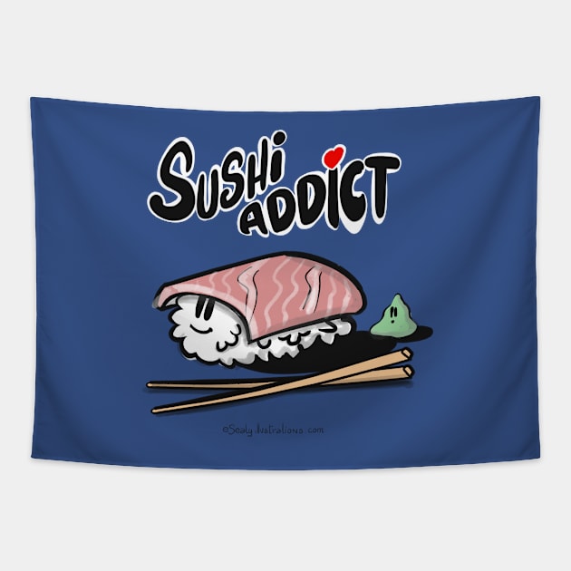 SUSHI ADDICT Tapestry by eSeaty