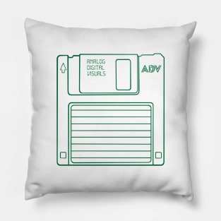 Floppy Disk (Cadmium Green Lines) Analog / Computer Pillow