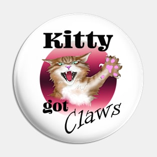 Kitty got claws - red circle Pin