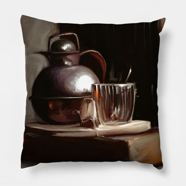 Teapot Glass still-life Pillow by Artofokan