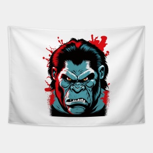 Angry Gorilla Cartoon Comic Book Style Silver Back Mean Tapestry