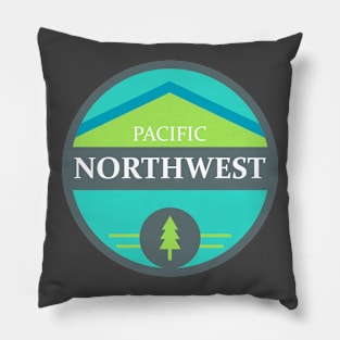 PNW - blue/green circle Pillow