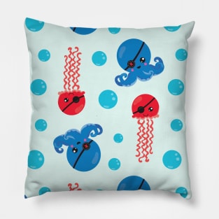 Pirate Octopus, Pirate Jellyfish, Sea Animals Pillow