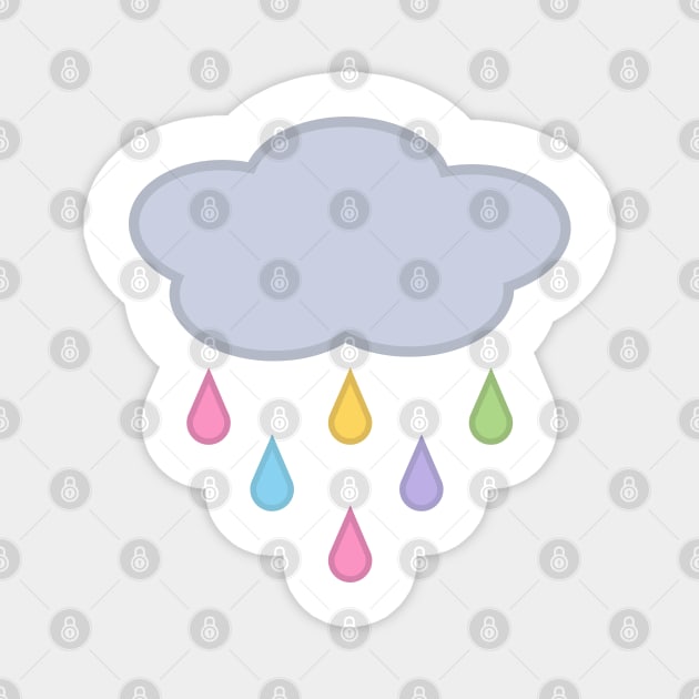 Raining Rainbow Raindrop Rain Cloud Magnet by Kelly Gigi