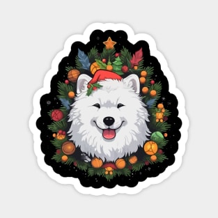 Samoyed Christmas Magnet