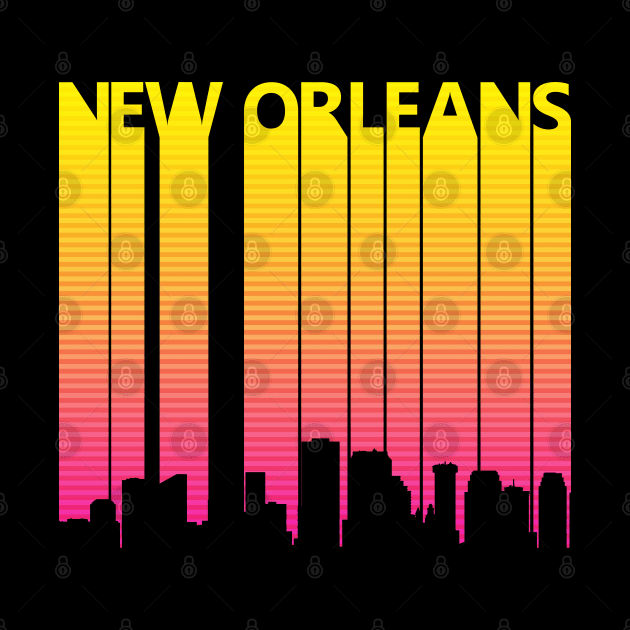 Retro 1980s new orleans Skyline by GWENT