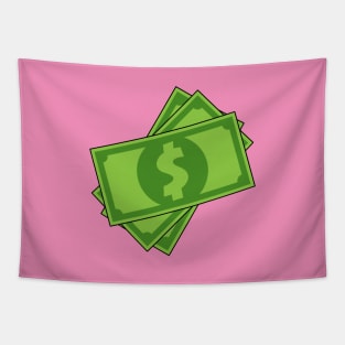 Cartoon Money Dollar Bills Tapestry