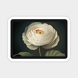 Floral Garden Botanical Print with Ranunculus Magnet