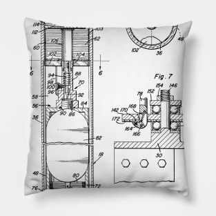 Impact Responsive Distress Signal Device Vintage Patent Hand Drawing Pillow