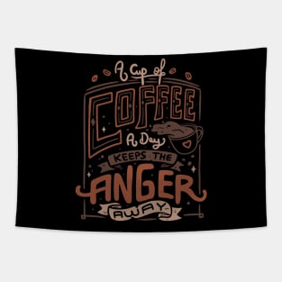 A Cup of Coffee a Day - Caffeine Quote Typography Gift Tapestry