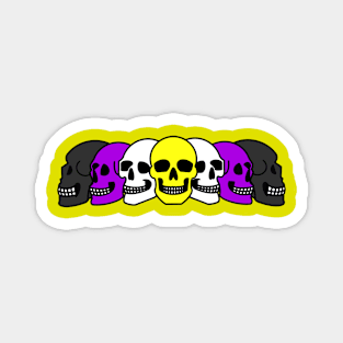 Pride Skulls Non-binary Magnet