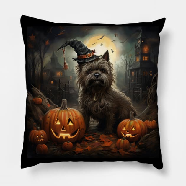 Halloween Cairn Terrier Pillow by NatashaCuteShop