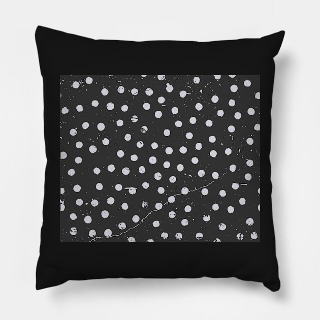 Grunge polka dots pattern design (black and white) Pillow by myyylla