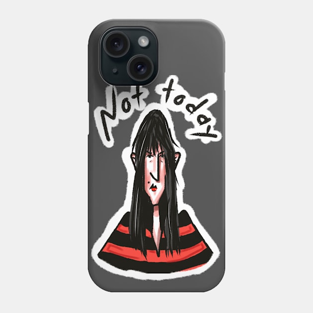 tired, funny, angry woman. not today. Phone Case by barbasantara