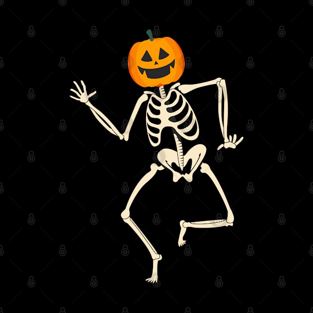 Dancing Funny Skeleton Jack O Lantern by area-design