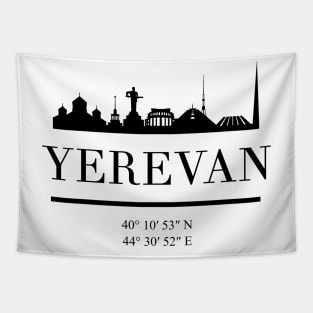 YEREVAN ARMENIA BLACK SILHOUETTE SKYLINE ART Tapestry