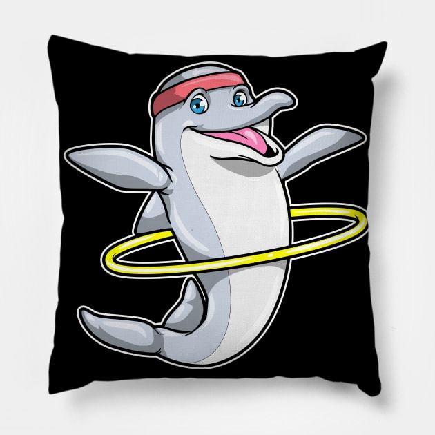 Dolphin at Fitness with Swing ring & Headband Pillow by Markus Schnabel