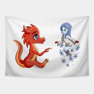Fire and Ice - Friendship and Fantasy Tapestry