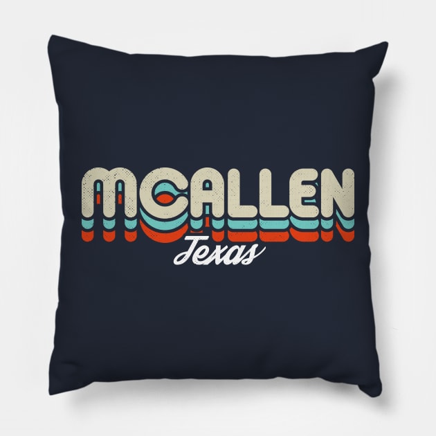 Retro McAllen Texas Pillow by rojakdesigns