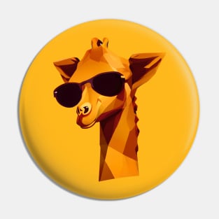 Cool Low Poly Giraffe wearing Sunglasses Pin