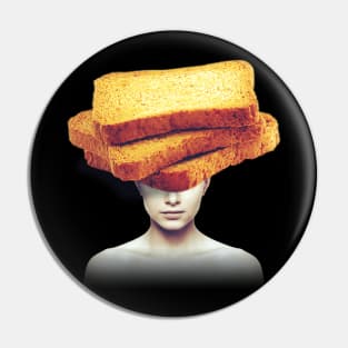 Bread head portrait Pin